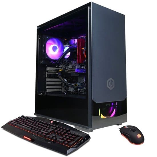 gaming desktop with rgb mouse and keyboard
